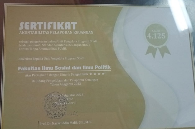 Keren, FISIP Raih Peringkat 2 Terbaik Akuntabilitas Pelaporan Keuangan di UMM